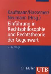 Front cover of Einführung in Rechtsphilosophie und Rechtstheorie der Gegenwart by Arthur Kaufmann