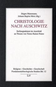 Front cover of Christologie nach Auschwitz by Tiemo Rainer Peters