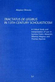 Front cover of Tractatus De Legibus in 13th Century Scholasticism by Aloysius Obiwulu