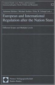 Front cover of European and International Regulation after the Nation State by Adrienne Heritier