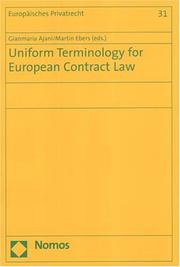 Cover of Uniform terminology for European contract law by Gianmaria Ajani