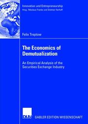Front cover of The Economics of Demutualization by Felix Treptow