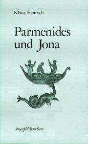 Front cover of Parmenides und Jona by Klaus Heinrich