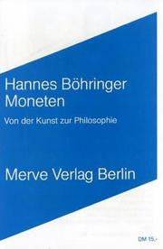 Front cover of Moneten by Hannes Böhringer