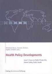 Front cover of Health Policy Developments Issue 5 by Reinhard Busse