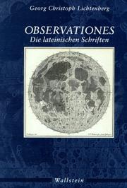 Cover of Observationes by Georg Christoph Lichtenberg