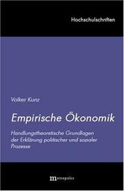 Cover of Empirische Ökonomik by Volker Kunz
