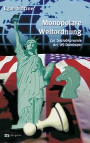 Front cover of Monopolare Weltordnung by Egon Matzner