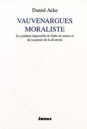 Cover of Vauvenargues moraliste by Daniel Acke
