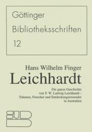 Cover of Leichhardt by Hans Wilhelm Finger