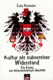 Front cover of Kultur als subversiver Widerstand by Félix Kreissler