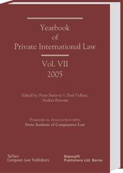 Front cover of Yearbook of Private International Law by Unknown