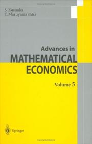 Cover of Advances in Mathematical Economics / Volume 5 (Advances in Mathematical Economics) by S. Kusuoka