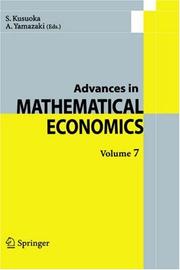 Front cover of Advances in Mathematical Economics / Volume 7 (Advances in Mathematical Economics) by Vol  7
