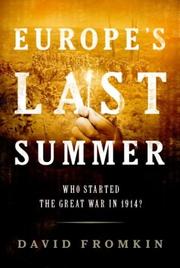 Front cover of Europe's Last Summer by David Fromkin
