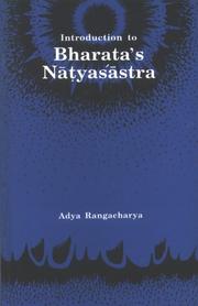 Front cover of Introduction to Bharat's Natyasastra by Adya Rangacharya