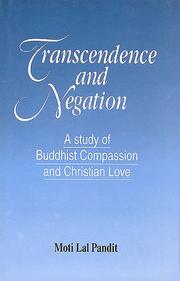 Front cover of Transcendence and negation by Moti Lal Pandit