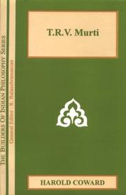 Cover of T.R.V. Murti by Harold G. Coward