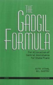 Cover of The Gadgil formula by B. P. R. Vithal