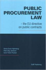 Front cover of Public procurement law by Sune Troels Poulsen