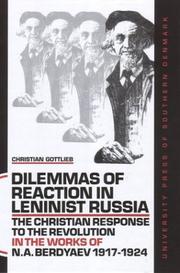 Front cover of Dilemmas of reaction in Leninist Russia by Christian Gottlieb