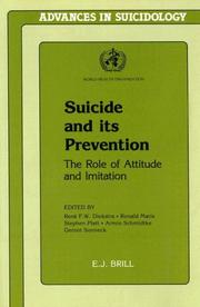 Front cover of Suicide and its prevention by R. F. W. Diekstra