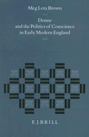 Front cover of Donne and the politics of conscience in early modern England by Meg Lota Brown