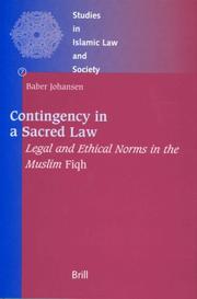 Front cover of Contingency in a Sacred Law by Baber Johansen