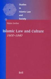 Front cover of Islamic law and culture, 1600-1840 by Haim Gerber
