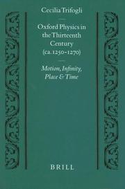 Cover of Oxford Physics in the 13th Century: (Ca. 1250-1270) : Motion, Infinity, Place and Time (Studien Und Texte Zur Geistesgeschichte Des Mittelalters) by Cecilia Trifogli