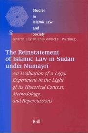 Front cover of The reinstatement of Islamic law in Sudan under Numaryri by Aharon Layish