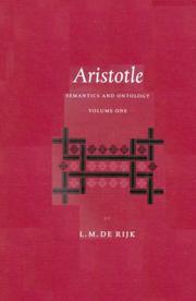 Front cover of Aristotle: Semantics and Ontology General Introduction by Lambertus Marie De Rijk