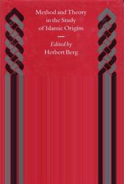 Front cover of Method and Theory in the Study of Islamic Origins (Islamic History and Civilization) by Herbert Berg