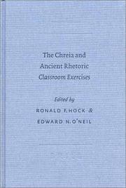 Front cover of The Chreia and Ancient Rhetoric by Unknown