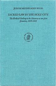 Front cover of Sacred Law In The Holy City by Judith Mendelsohn Rood