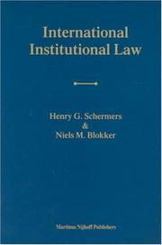 Front cover of International institutional law by Henry G. Schermers