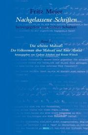 Front cover of Nachgelassene Schriften by Fritz Meier