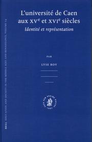 Front cover of L'Université de Caen aux XVe et XVIe siècles by Lyse Roy