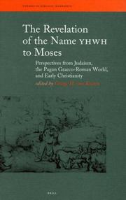 Cover of The Revelation of the Name YHWH to Moses by George H. van Kooten