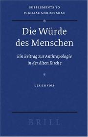 Front cover of Die Wurde des Menschen by Ulrich Volp