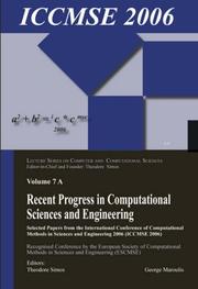 Cover of Recent progress in computational sciences and engineering by International Conference of Computational Methods in Sciences and Engineering (2006 Chania, Crete, Greece)