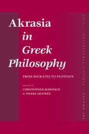Front cover of Akrasia in Greek philosophy by Christopher Bobonich