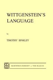 Cover of Wittgenstein's language by Timothy Binkley