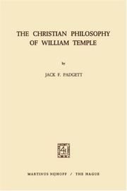 Front cover of The Christian philosophy of William Temple by Jack Francis Padgett