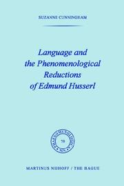Front cover of Language and the phenomenological reductions of Edmund Husserl by Suzanne Cunningham