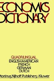 Front cover of Quadrilingual economics dictionary by Frits J. de Jong