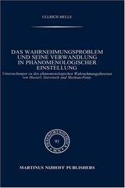 Front cover of Das Wahrnehmungsproblem und seine Verwandlung in phänomenologischer Einstellung by Ullrich Melle