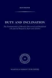 Cover of Duty and inclination by Hans Reiner