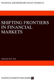 Front cover of Shifting frontiers in financial markets by Donald E. Fair
