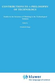 Front cover of Contributions to a philosophy of technology by Friedrich Rapp